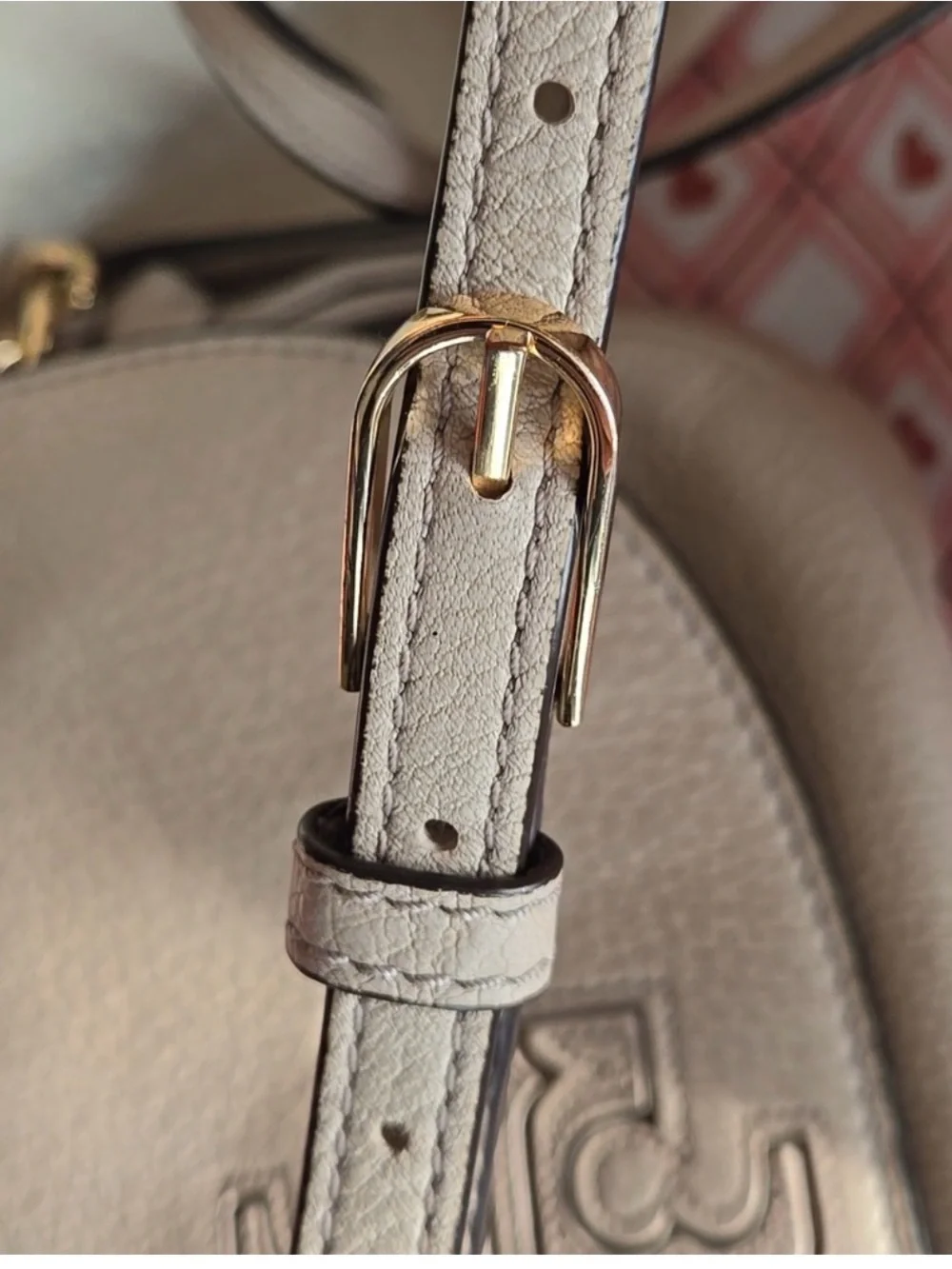 Tory Burch Pebbled Leather Crossbody - Taupe Beige
